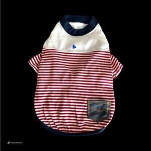 💖 Pariero Striped Nautical Dog T-Shirt 💖